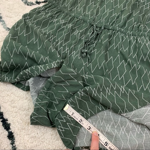 ✨5 FOR $25✨  Merona Green Pattern Sleeveless Drawstring Romper - Picture 6 of 9